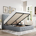 Allewie Full Size Lift Up Storage Bed, Button Tufted Headboard by Allewie