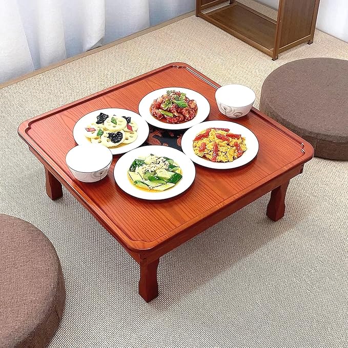Rectangle Coffee Table, Japanese Style Solid Wood Floor Table - Image 6