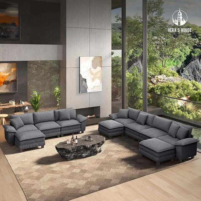 HERA'S HOUSE 88" Modular Sectional Sofa, L Shaped Couches - Image 9