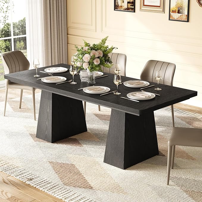 LITTLE TREE Dining Table for 4-6 People, Wooden Table, Rectangle Furniture - Image 5