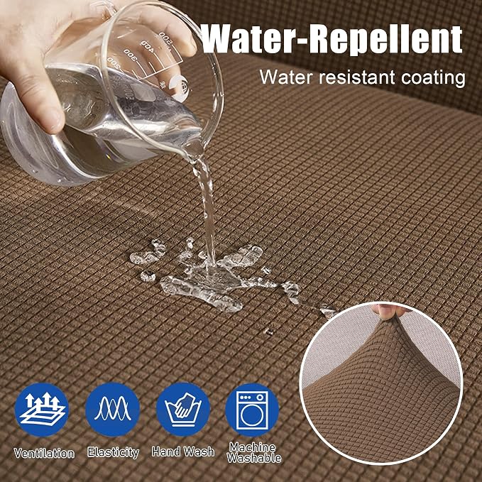Water Repellent L Shaped Couch Covers 4 Pieces Sofa Seat Cushion Slipcovers - Image 4