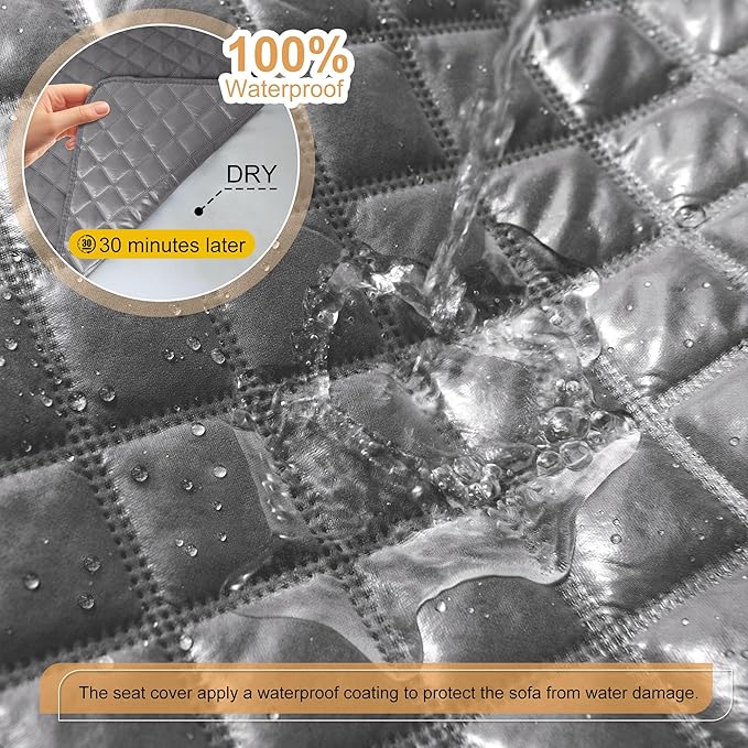 HDCAXKJ 100% Waterproof Reclining Sectional Couch Covers L Shape Recliner Sofa - Image 3