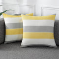 AmHoo Pack of 2 Farmhouse Stripe Check Throw Pillow Covers Set Case Cotton by AmHootextile