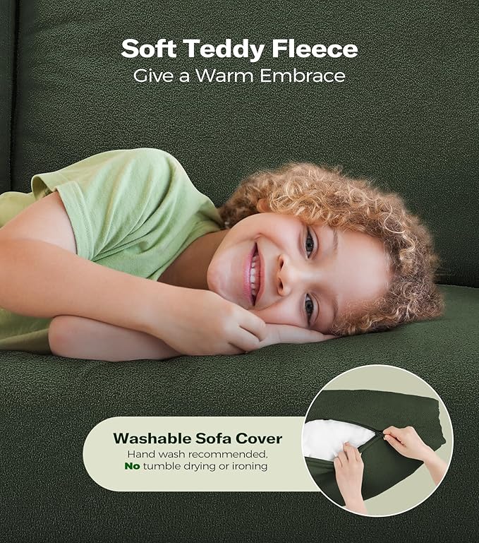 Welzona 83" Couches for Living Room, Teddy Sofa Couch - Image 6
