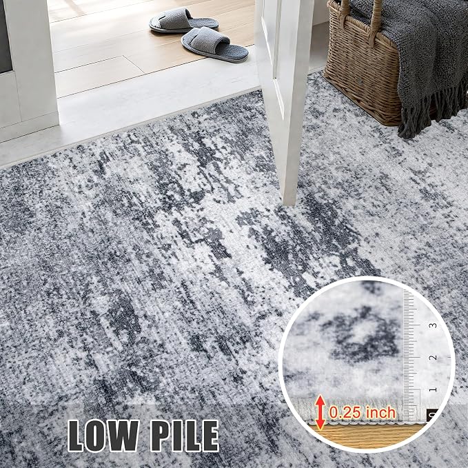 10x12 Area Rug Living Room Rug: Washable Modern Abstract Soft Thin Rug Indoor - Image 8