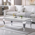 Henf 47" Modern White Faux Marble Coffee Table by Henf