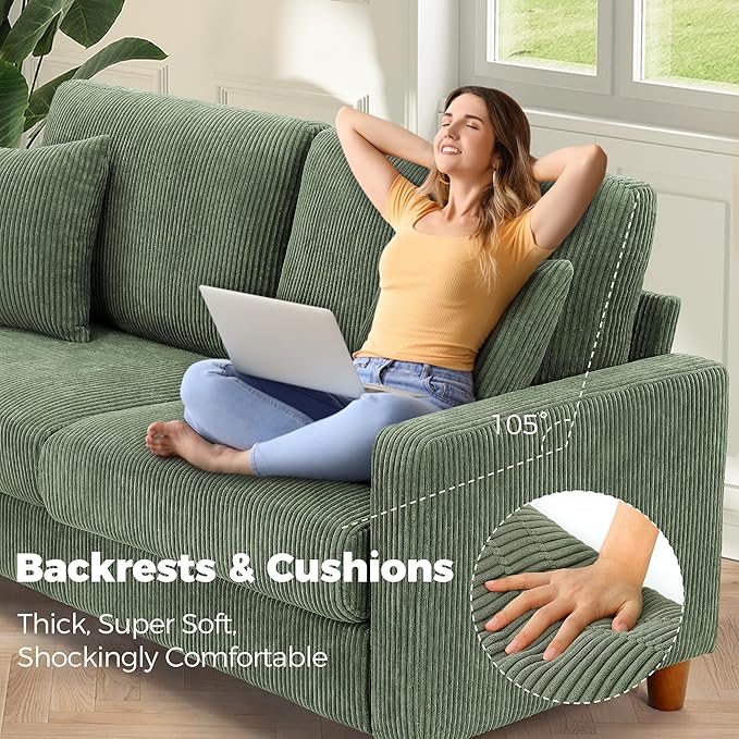 70in L Shaped Couch, Modular Sofa No Tool Assembly, Comfy Sectional Couches - Image 8