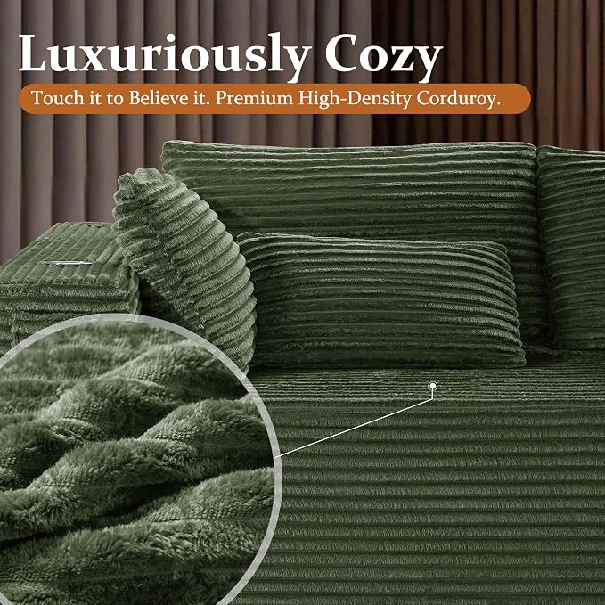72" Cloud Sectional Couch, Comfort Sleep Sofa - Image 5