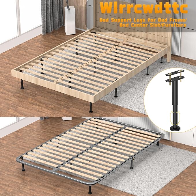 Wlrrcwdttc 2 Pcs Adjustable Height Bed Support Legs 5.9-10.5 inch, Bed Frame - Image 7