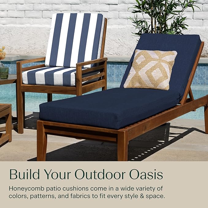 Honeycomb Outdoor Chaise Lounge Cushion - Image 4