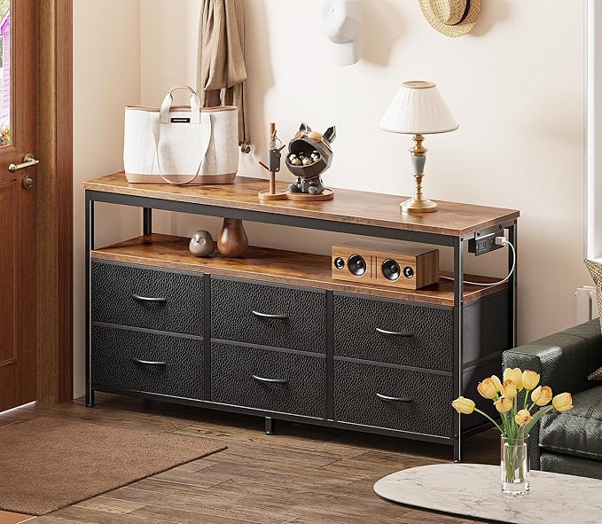 Huuger LED TV Stand for Bedroom, 47 Inch Dresser TV Stand for 43, 55 Inch TV - Image 3