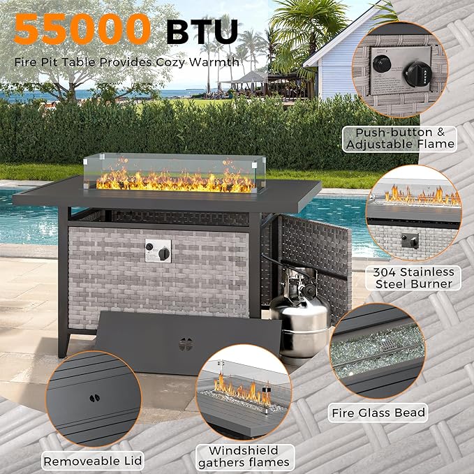 14-Seat Outdoor Wicker Patio Furniture Set - Image 8