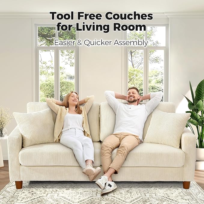 Kidirect 70in U Shaped Couch, Modular Sofa No Tool Assembly, Comfy Sectional - Image 3