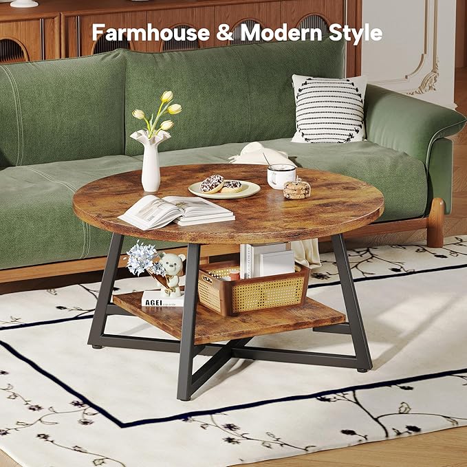 Round Coffee Table, Small Circle Coffee Table - Image 4