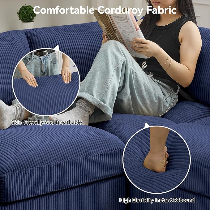 114'' Sectional 4 Seater Couch, Oversized Modular Couches - Image 6