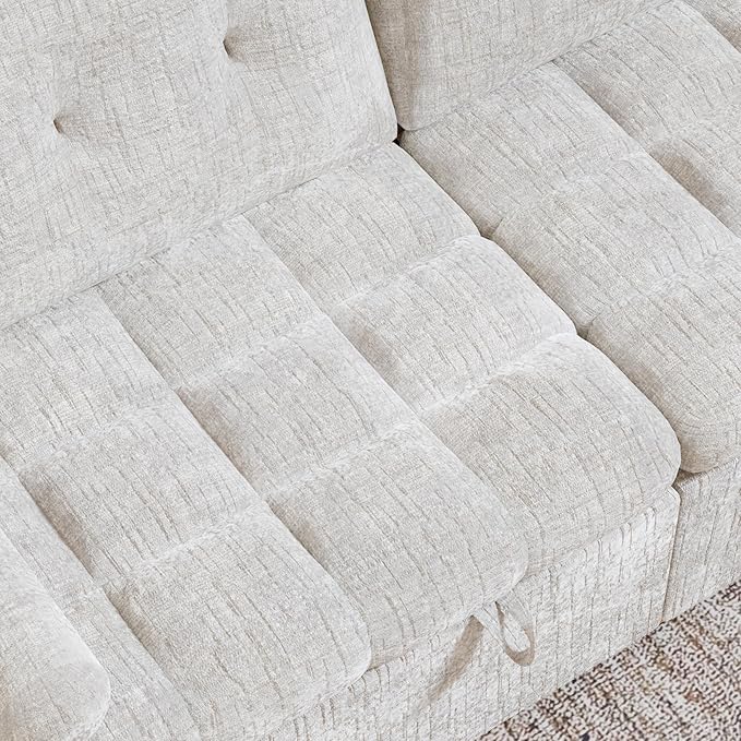Convertible Sleeper Sofa Bed, 86 Inch Chenille Pull Out Couch - Image 10