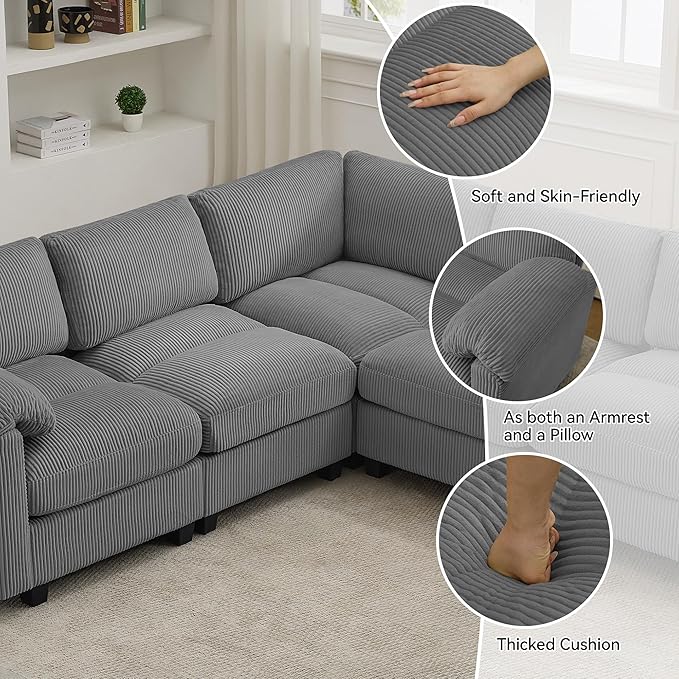114'' V-Shaped Sectional Cloud Couch - Image 3
