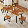 HUAHUU Dining Table Set for 4, Extendable Kitchen Table Chairs Set of 4 by HUAHUU