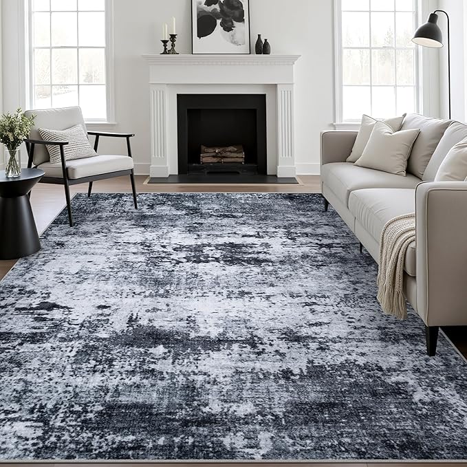 4x6 Area Rug Living Room Rug: Washable Modern Abstract Soft Thin Rug Indoor - Image 2