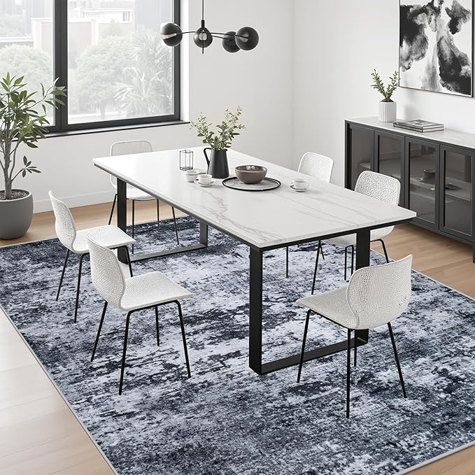 4x6 Area Rug Living Room Rug: Washable Modern Abstract Soft Thin Rug Indoor - Image 4