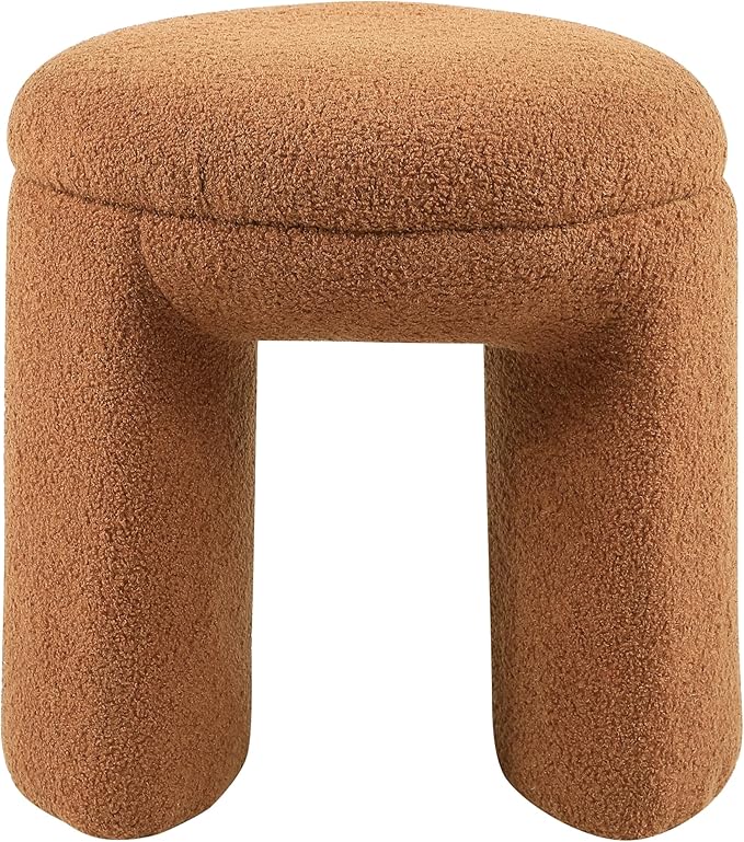 Furniture of America Rami Modern 18-inch Solid Wood Upholstered Ottoman - Image 3