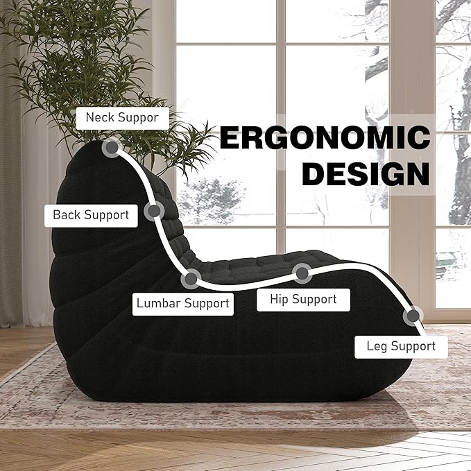 YVDNHP Big Bean Bag Chairs for Adults, 3 Seater Large Bean Bag Chair Sofa - Image 5