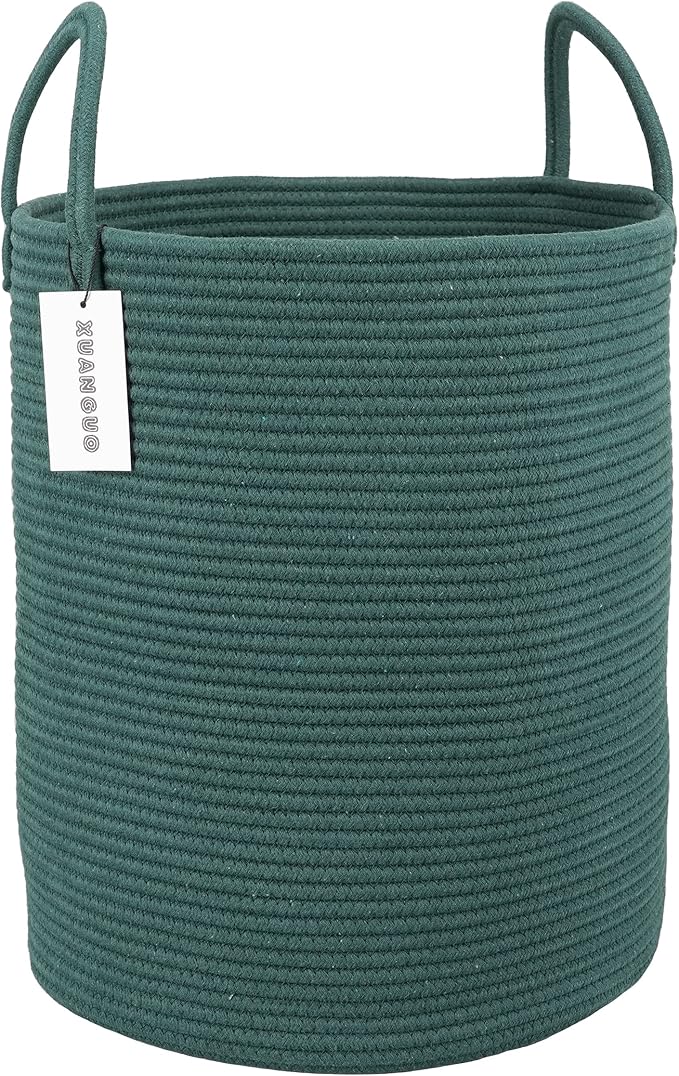 XUANGUO Cotton Rope Laundry Basket Hamper by XUANGUO