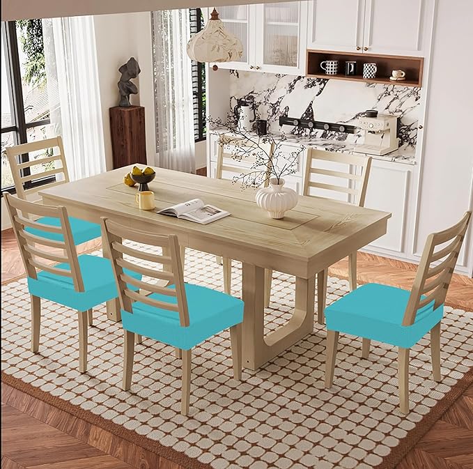 Smiry Waterproof Seat Covers for Dining Room Chairs Set of 2, Stretch Jacquard - Image 8