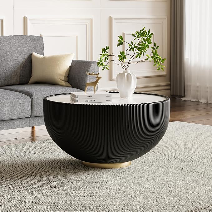 Round Marble Coffee Table Set of 2, 2 Piece Coffee Table and End Table - Image 7