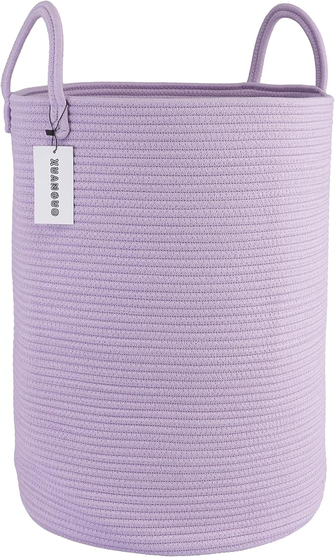 XUANGUO Cotton Rope Laundry Basket Hamper by XUANGUO