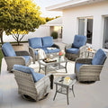 ovios 8-Piece Patio Furniture Set, Outdoor Wicker Sofa by OVIOS