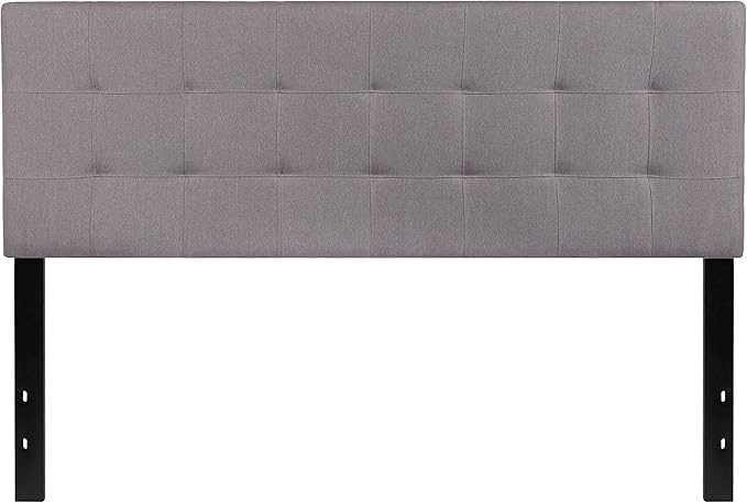Flash Furniture Bedford Tufted Upholstered Queen Size Headboard in Light Gray - Image 8