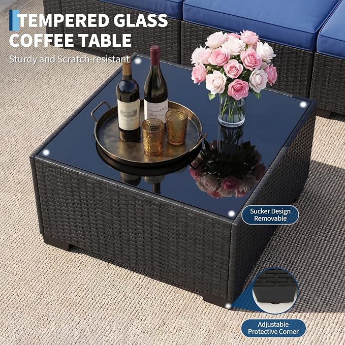 Patio Furniture Sets, 7-Piece Outdoor Sectional Sofa Set - Image 6