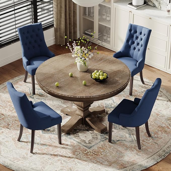 COLAMY Fabric Side Dining Chairs Set of 2, Wingback Upholstered Dining Room - Image 7