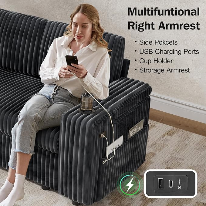 Vipbear 111" Modular Sectional Sleeper Sofa - Image 9