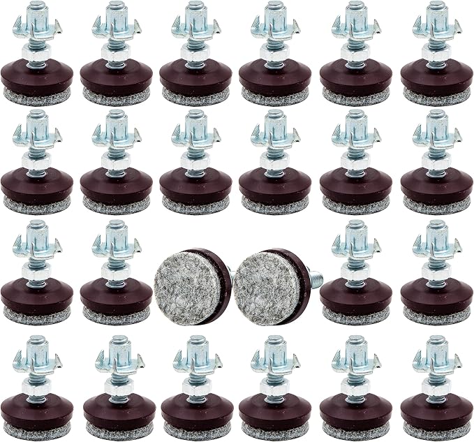 HUAYY 24 Pack Adjustable Furniture Leveling Feet, 1/4-20 Threaded Stem by HUAYY