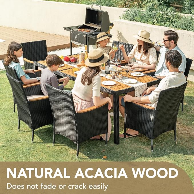 Devoko Outdoor Patio Dining Sets 9 Pieces Wicker Outdoor Dining Table and - Image 3