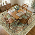 RELEANY Area Rugs Square 8ft Washable Non-Slip, Floral Vintage Distress Print by RELEANY