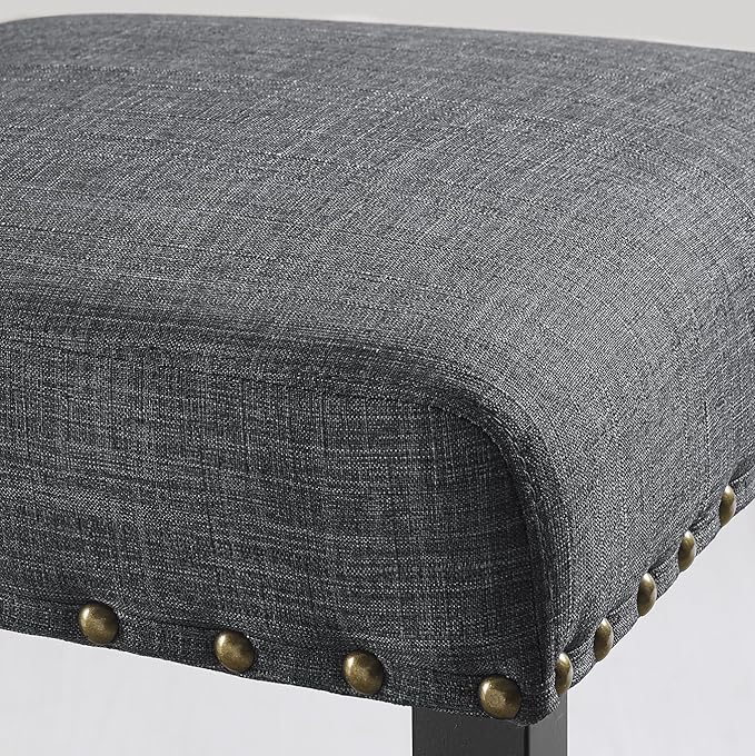 Roundhill Furniture Biony Gray Fabric Dining Chairs - Image 3