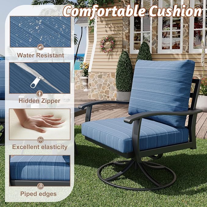HOMREST Outdoor Swivel Rocker Patio Chairs - Image 4