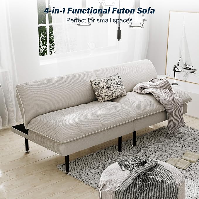 Ribilake 70" Futon Sofa Bed, 4 in 1 Multi-Function Couch Sleeper - Image 8