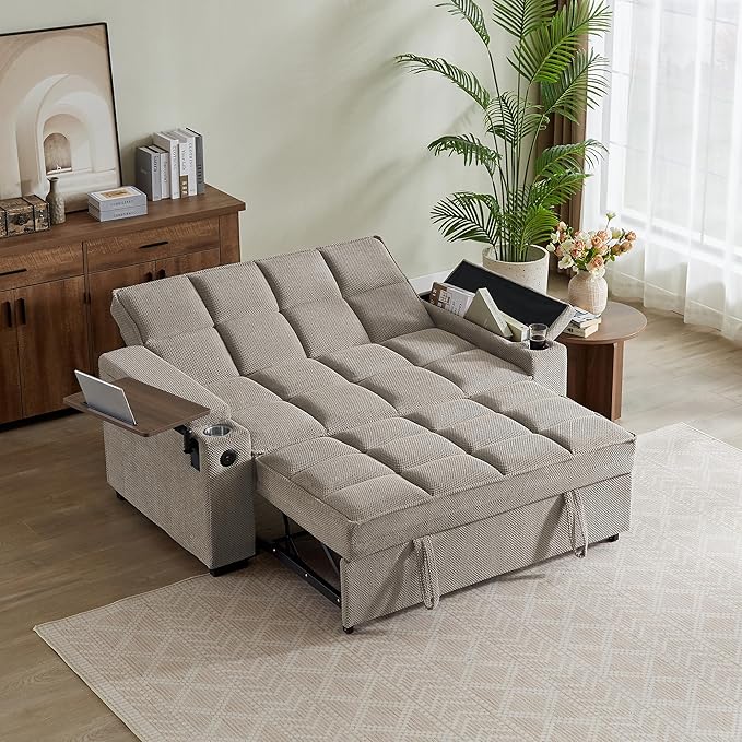 Auvsoce 65'' Chaise Lounge Chair Indoor, 3-in-1 Convertible Sofa Bed by Unknown