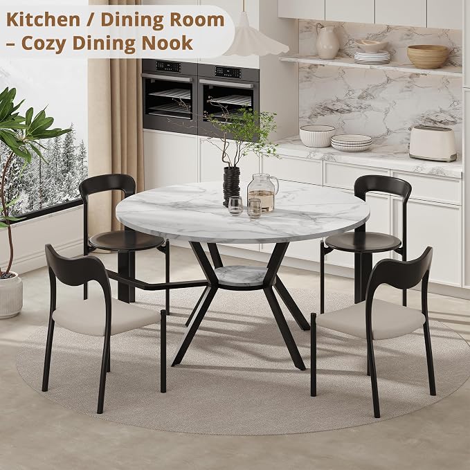 42" Round Dining Table for 2-4, Modern Kitchen Table - Image 6