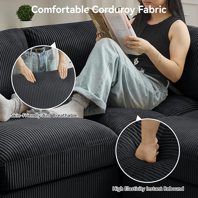 114'' V-Shaped Sectional Cloud Couch - Image 4