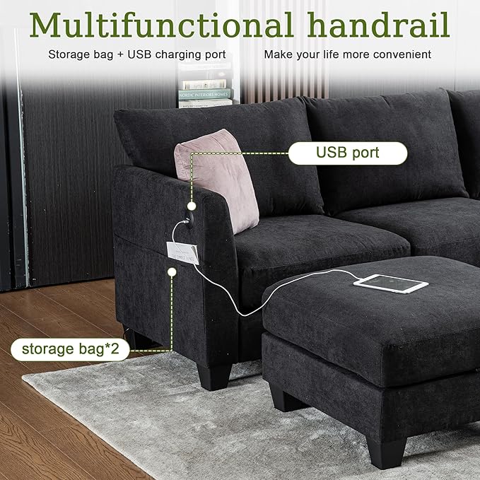 150.4" Large Sectional Couches for Living Room, 8 Seater L Shaped Modular - Image 6