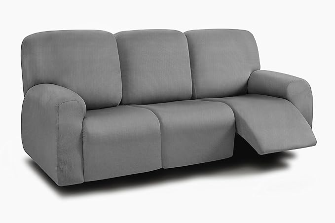 ULTICOR 8-Pieces Recliner Sofa Covers, Yarn Dyed Stretch Reclining Couch Covers by ULTICOR