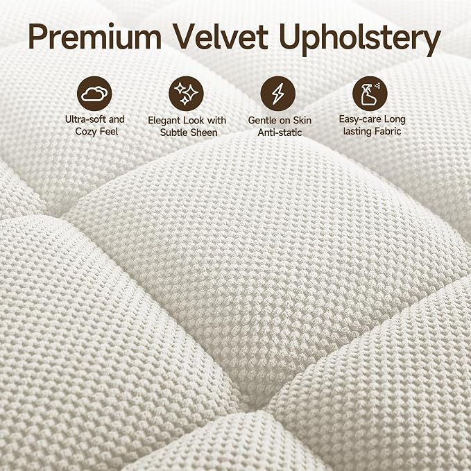 Oversized Recliner Chair with Swivel Tray Table, Modern Tufted Linen Fabric - Image 8