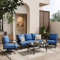 ALAULM 4 Piece Patio Furniture Set, Outdoor Metal Patio Furniture by ALAULM