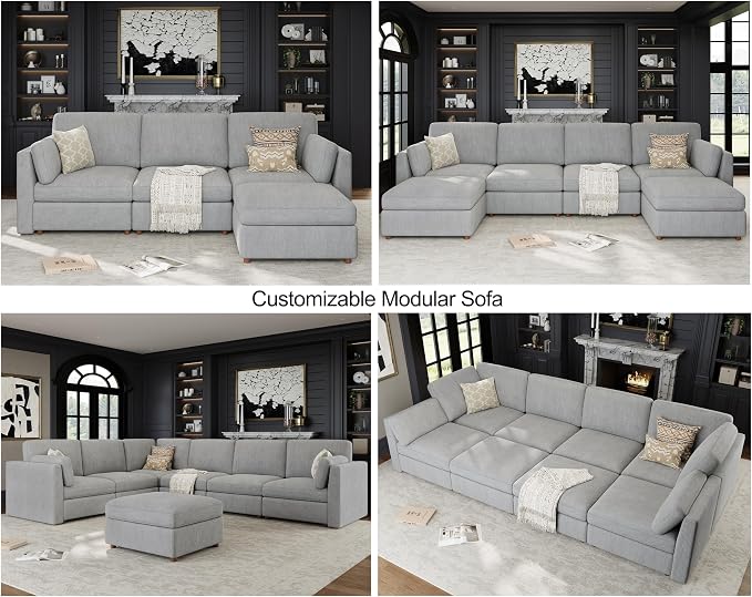 Oversized 2 Seater Modular Sectional Sofa, Solid Wood Frame Sofa, Removable - Image 8