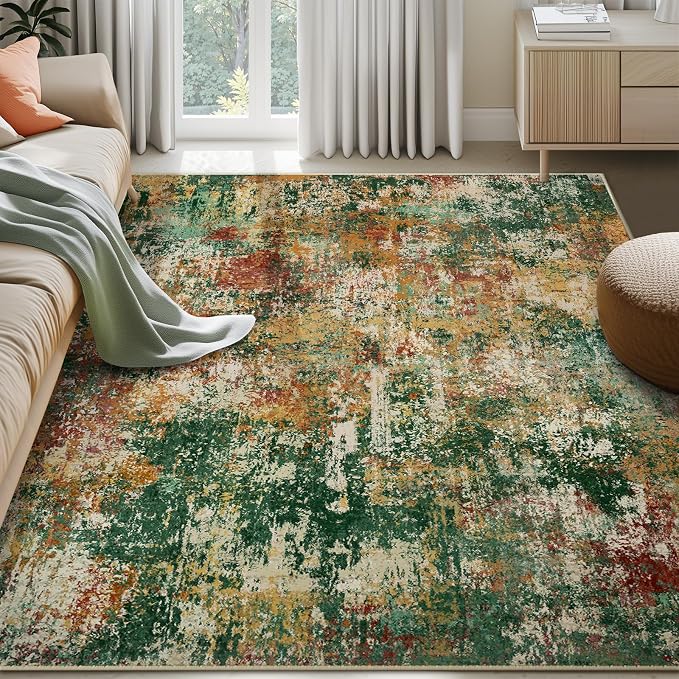 RELEANY Washable Area Rugs 6'x9' Non-Slip Modern Abstract Soft by RELEANY